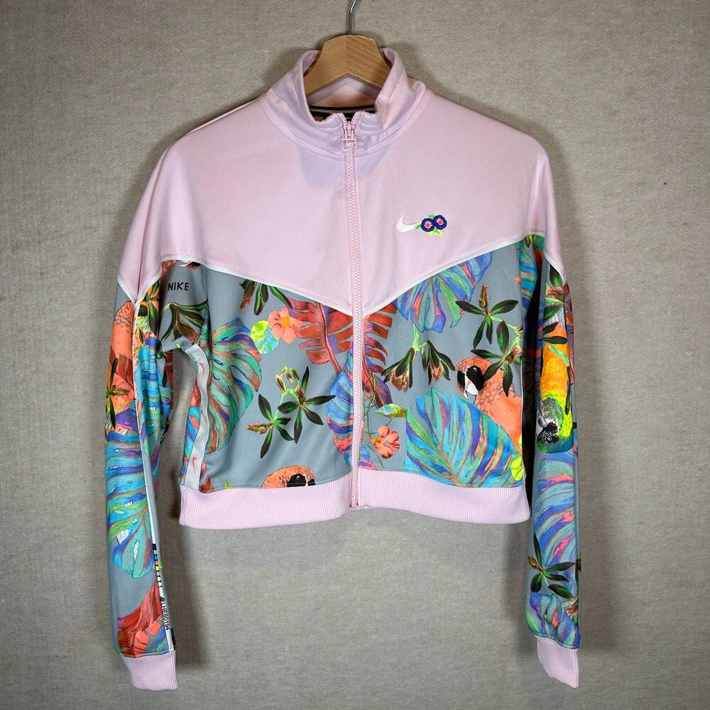 Nike Hyperflora Track Jacket Women's S Pink Tropical Floral AQ9726-632